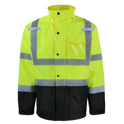 Safety Brite SB-C3RJ51Z Class 3 Hi Vis Rain Jacket